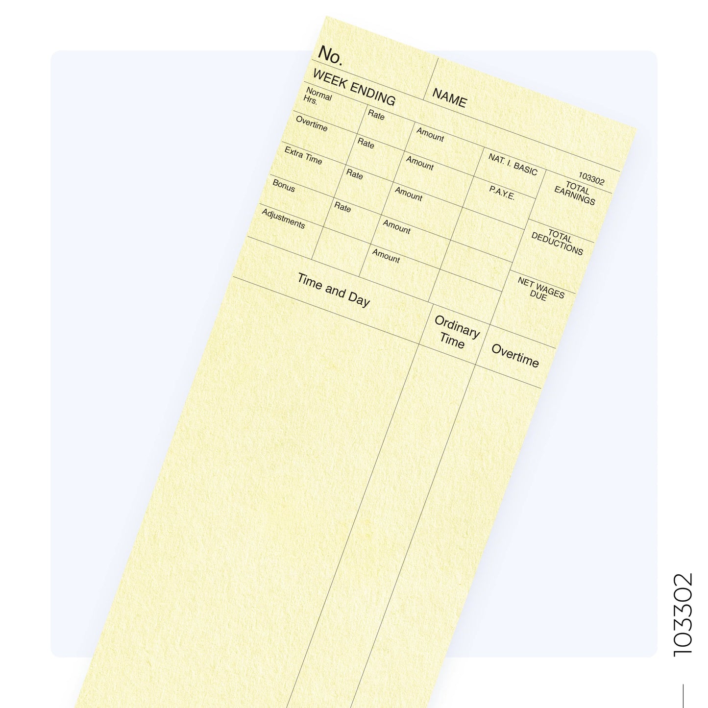 103302 Weekly Clocking Cards (Quantity 1000)