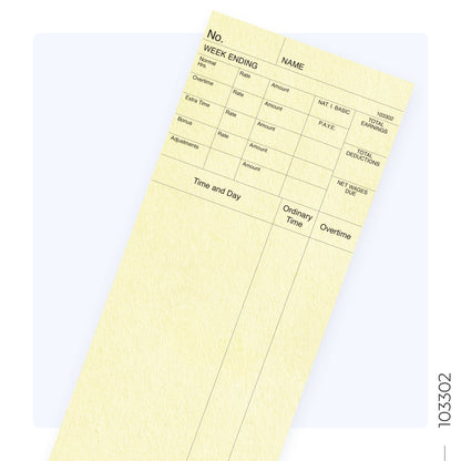 103302 Weekly Clocking Cards (Quantity 1000)