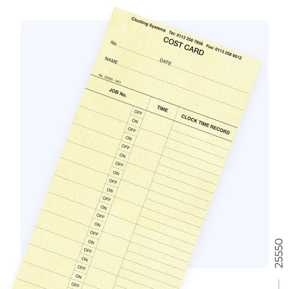 25550 Job Cards for TP300 (Quantity 1000)