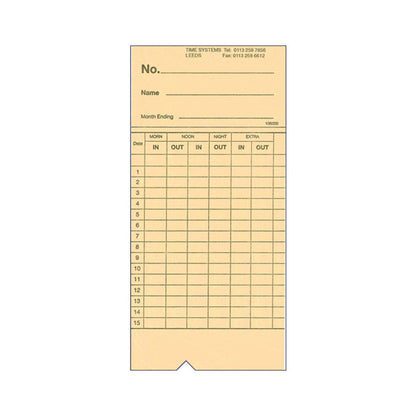106000 monthly time clock card (Quantity 1000) - ClockingSystems