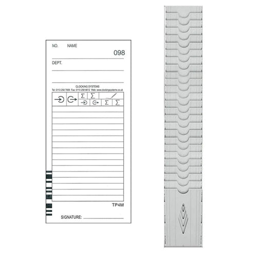 TP-400 Discount Starter Pack 100 Clock Cards and 25 Slot Card Rack - ClockingSystems