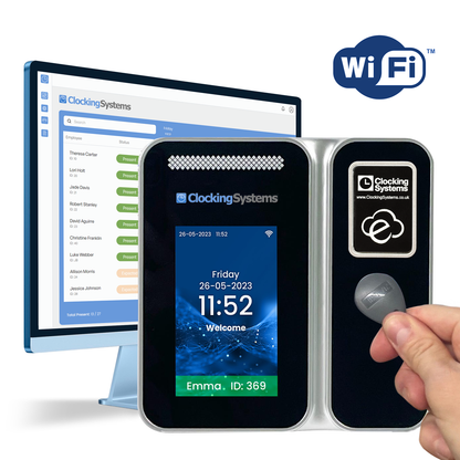 RFID Proximity Card or Keyfob Clocking in Machine + FREE Cloud Software - TotalTime