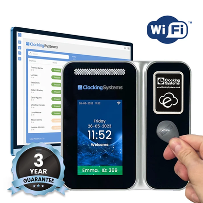 RFID Proximity Card or Keyfob Clocking in Machine + FREE Cloud Software - TotalTime