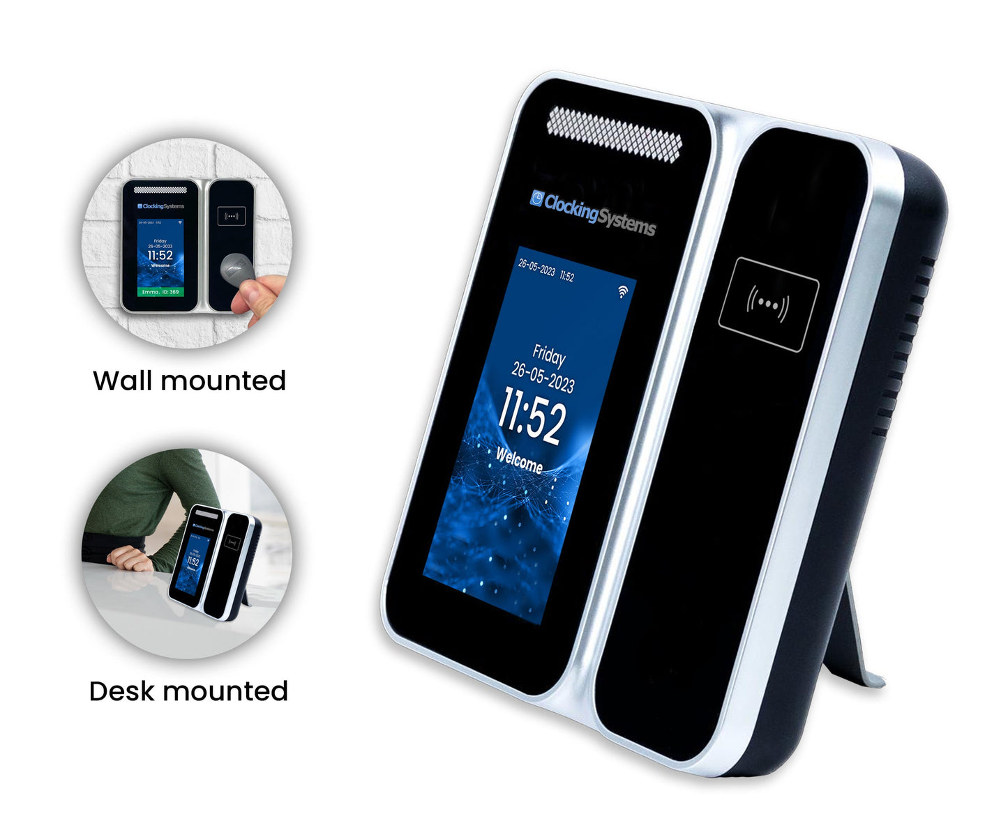TotalTime RFID Proximity Card or Keyfob Clocking Machine with Software - Real time "who's in" display included.