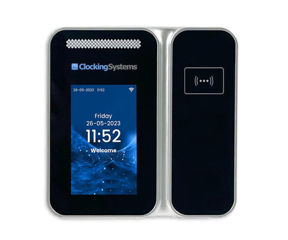 TotalTime RFID Proximity Card or Keyfob Clocking Machine with Software - Real time "who's in" display included.