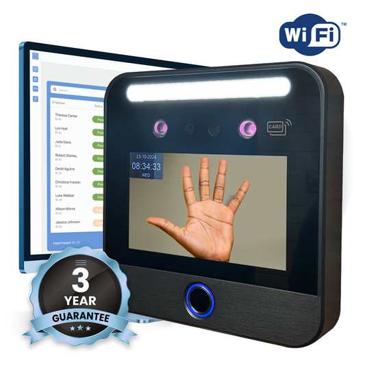 Palm Vein, Facial Recognition, Fingerprint & RFID Card Clocking in Machine + FREE Cloud Software - BioTime Multi-Bio PV