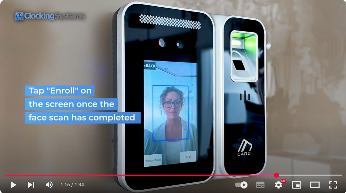 Facial Recognition & Proximity Card / Fob - A124FR – Clocking Systems