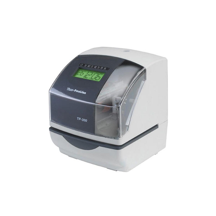  Tp-300 Electronic time clock recorder to clock in and out of work with paper punch cards to track employee lateness and hours worked, technician tickets, job tickets