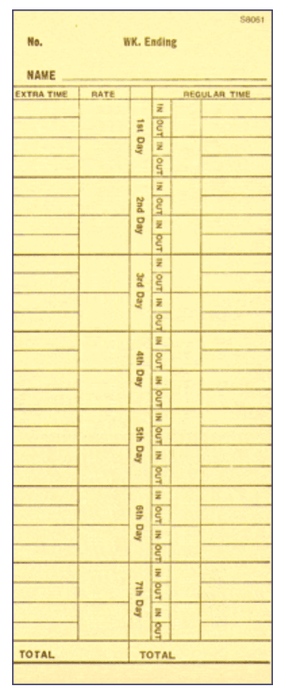 1000 Attendance Cards for TP-300 10-800292 - ClockingSystems